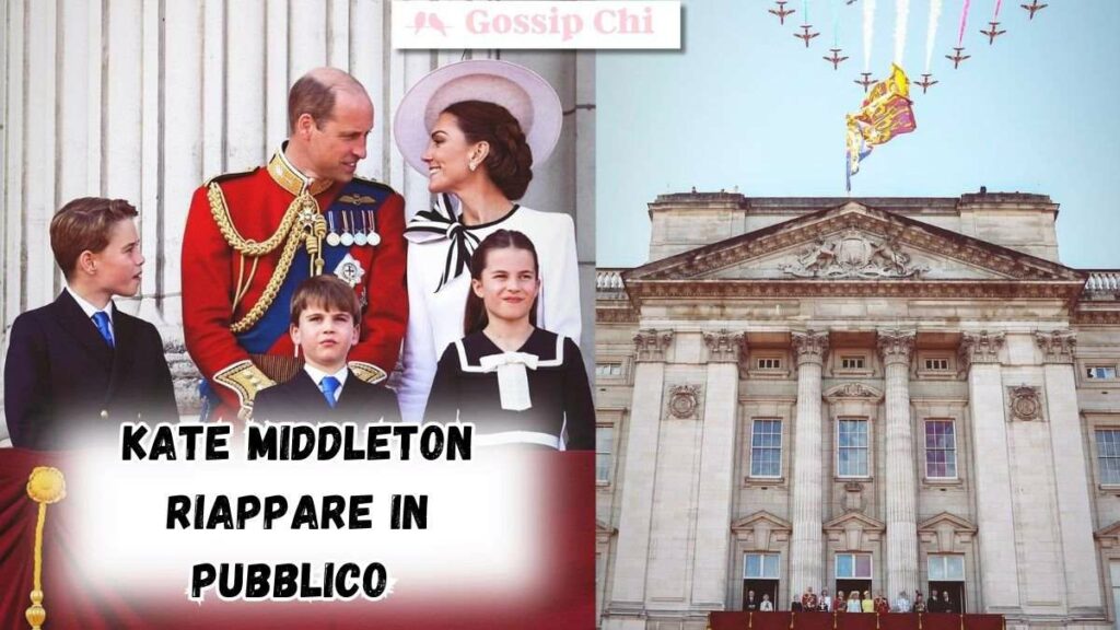 La foto di rito di Kate Middleton e William con i loro figli al Trooping the Color 2024